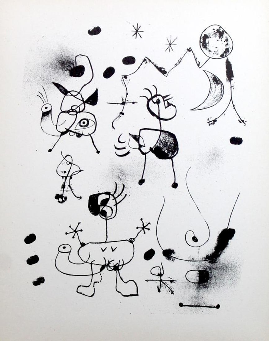Joan Miro - Lithograph XXVI: Artist: Joan Miro Title: Lithograph XLVIII Year: 1947 Dimensions: 11in. by 8.5in. Edition: from rare edition of 1500 Publisher: Curt Valentin Medium: Lithograph Notes: Portfolio The Prints of Miro?