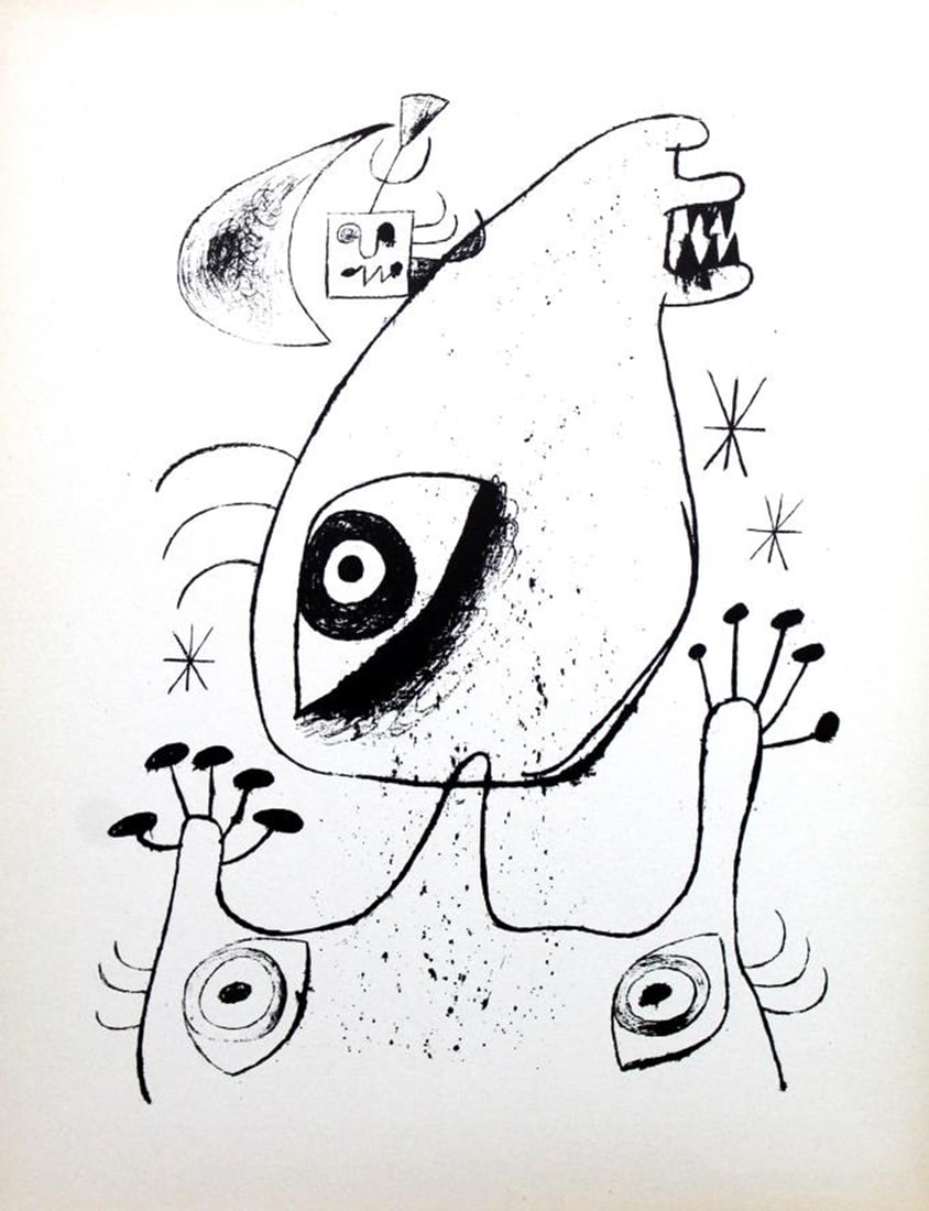 Joan Miro - Lithograph XXIX: Artist: Joan Miro Title: Lithograph XLVIII Year: 1947 Dimensions: 11in. by 8.5in. Edition: from rare edition of 1500 Publisher: Curt Valentin Medium: