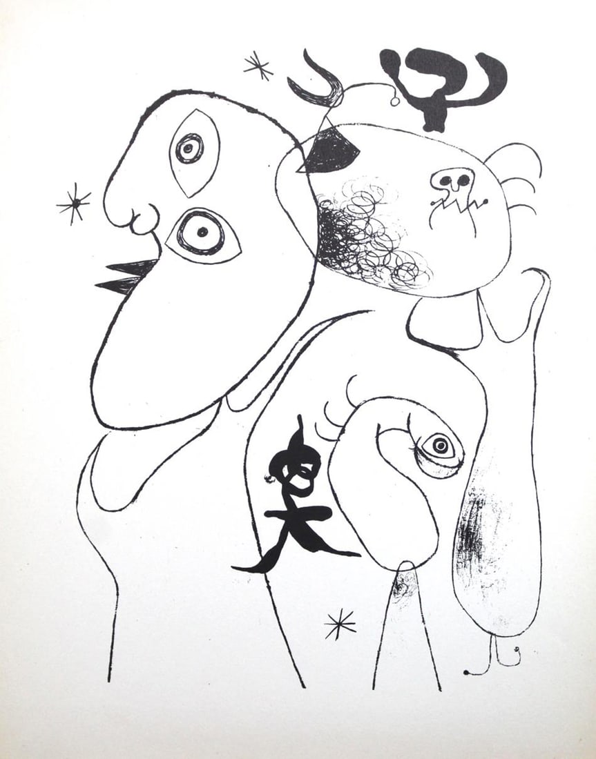 Joan Miro - Lithograph XVIII: Artist: Joan Miro Title: Lithograph XLVIII Year: 1947 Dimensions: 11in. by 8.5in. Edition: from rare edition of 1500 Publisher: Curt Valentin Medium: Lithograph Notes: Portfolio The Prints of Miro?