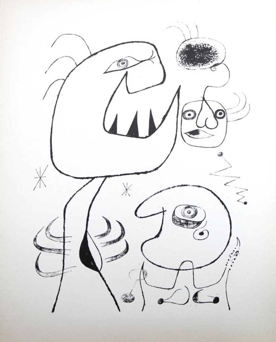 Joan Miro - Lithograph XVII: Artist: Joan Miro Title: Lithograph XLVIII Year: 1947 Dimensions: 11in. by 8.5in. Edition: from rare edition of 1500 Publisher: Curt Valentin Medium: Lithograph Notes: Portfolio The Prints of Miro?