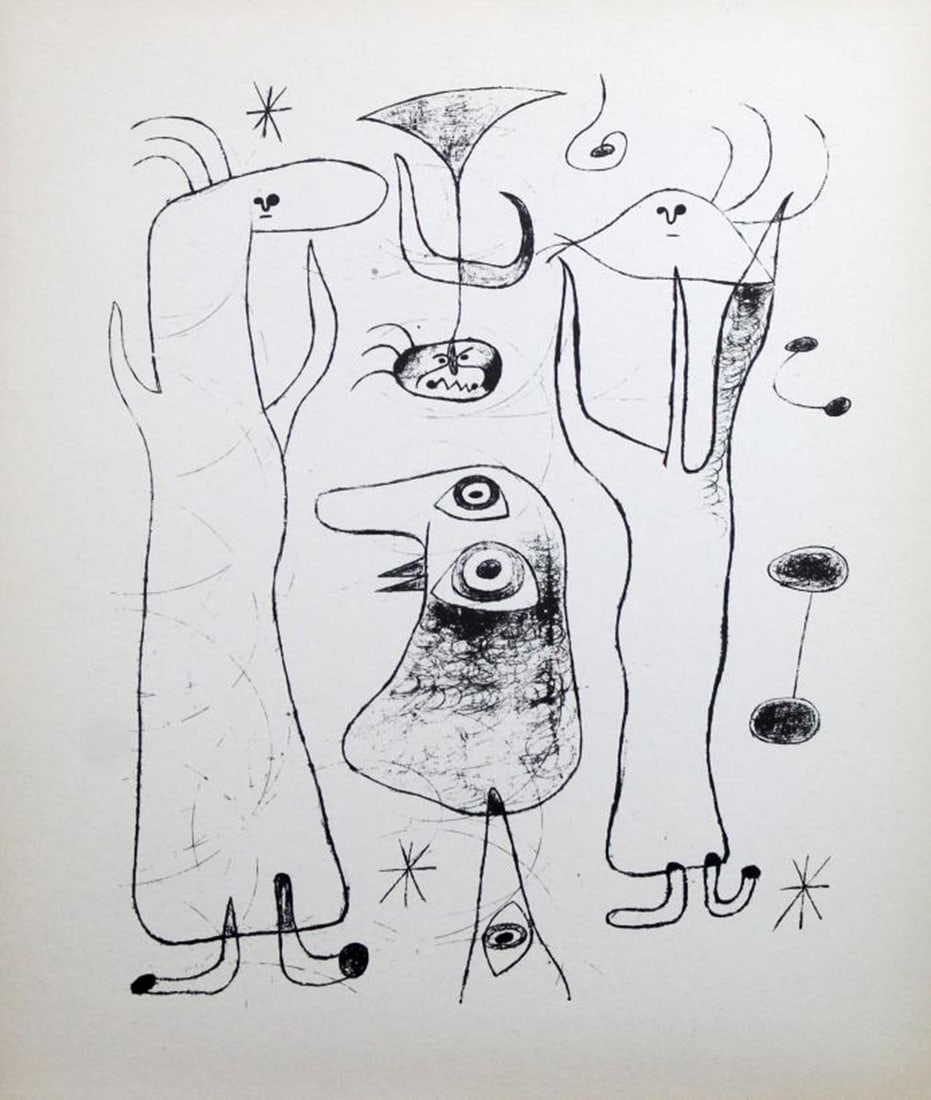 Joan Miro - Lithograph XIII: Artist: Joan Miro Title: Lithograph XLVIII Year: 1947 Dimensions: 11in. by 8.5in. Edition: from rare edition of 1500 Publisher: Curt Valentin Medium: Lithograph Notes: Portfolio The Prints of Miro?