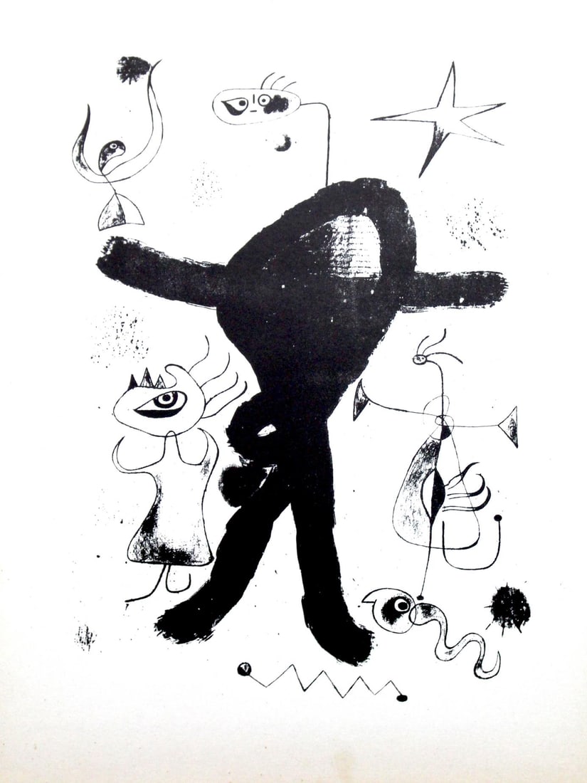 Joan Miro - Lithograph X: Artist: Joan Miro Title: Lithograph XLVIII Year: 1947 Dimensions: 11in. by 8.5in. Edition: from rare edition of 1500 Publisher: Curt Valentin Medium: Lithograph Notes: Portfolio The Prints of Miro?