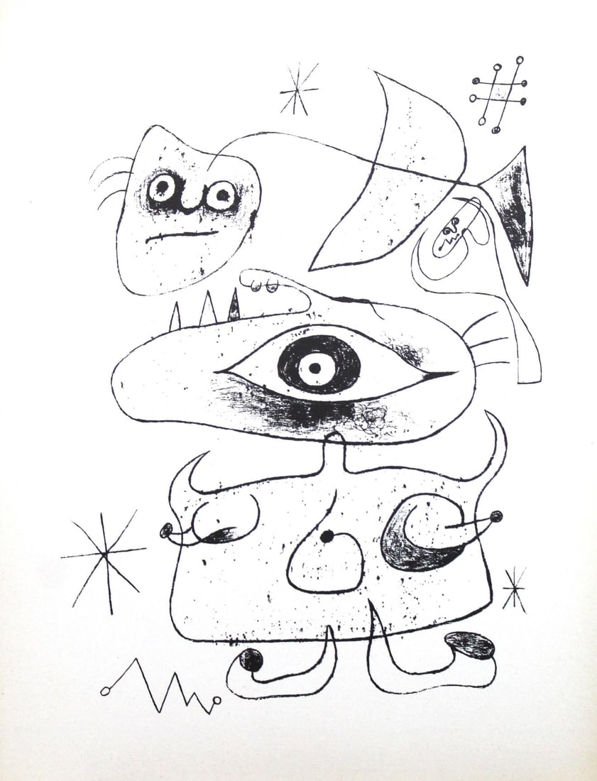 Joan Miro - Lithograph IX: Artist: Joan Miro Title: Lithograph XLVIII Year: 1947 Dimensions: 11in. by 8.5in. Edition: from rare edition of 1500 Publisher: Curt Valentin Medium: Lithograph Notes: Portfolio The Prints of Miro?