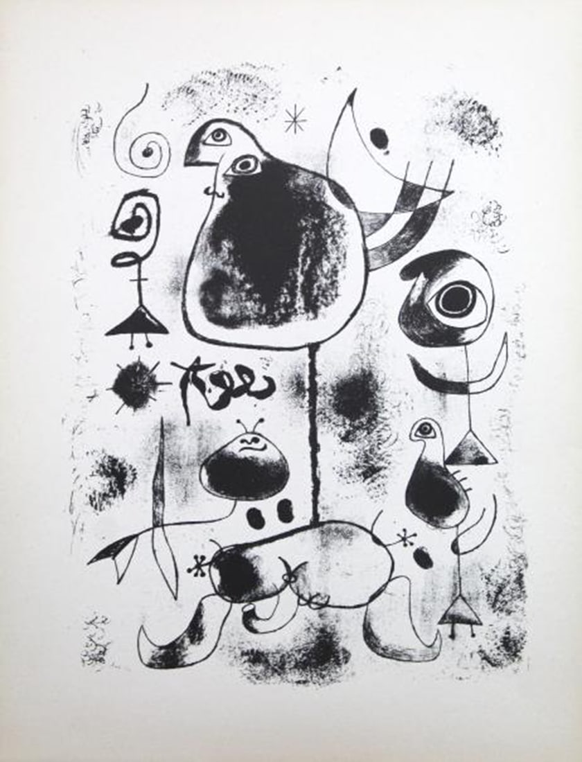 Joan Miro - Lithograph IV: Artist: Joan Miro Title: Lithograph XLVIII Year: 1947 Dimensions: 11in. by 8.5in. Edition: from rare edition of 1500 Publisher: Curt Valentin Medium: Lithograph Notes: Portfolio The Prints of Miro?