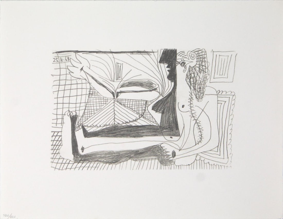Pablo Picasso (After) - Untitled (25.4.64): Artist: Pablo Picasso (After) Title: Untitled (25.4.64) Year: 1970 Dimensions: 13in. by 10in. Edition: From the rare limited edition of 666 Publisher: Harry N.