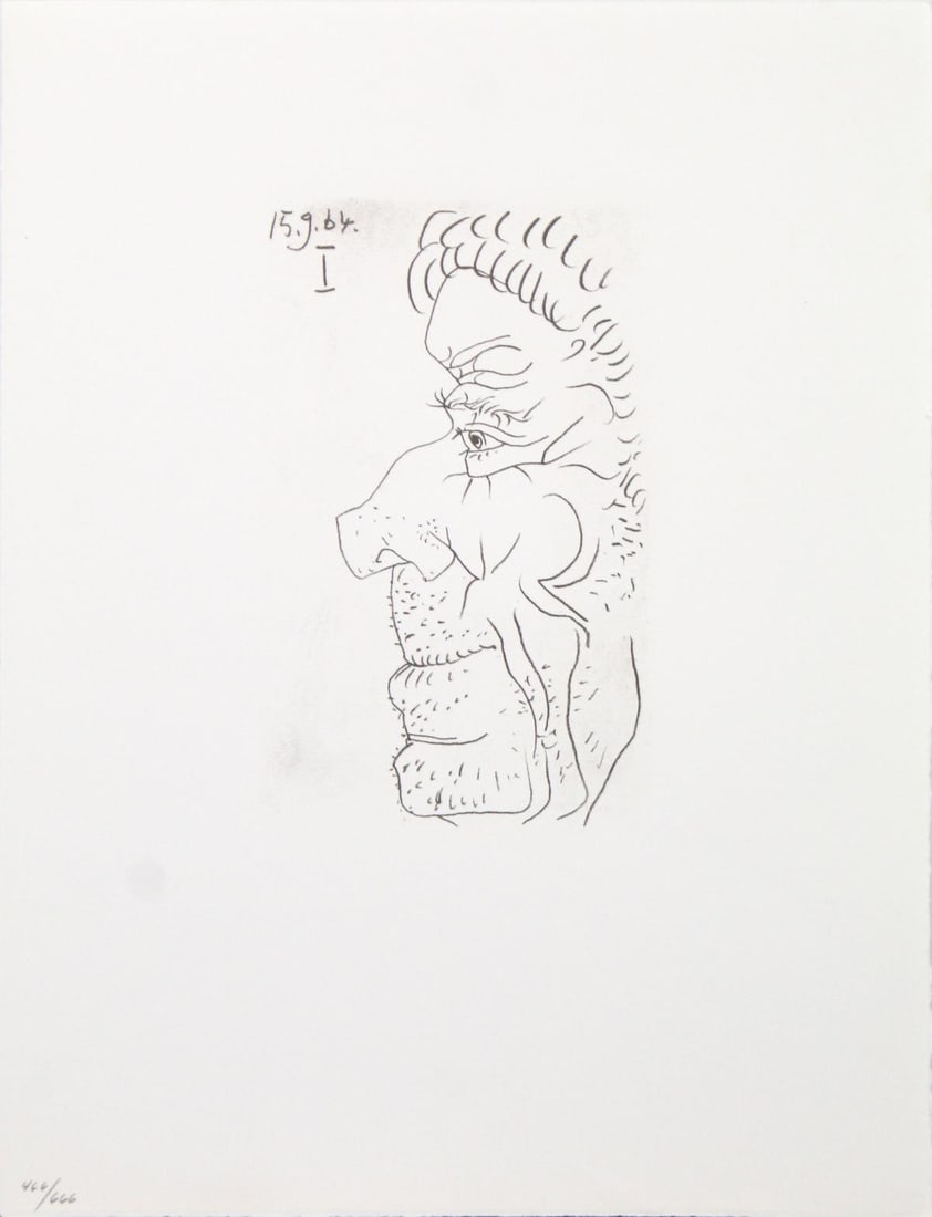 Pablo Picasso (After)- Untitled (15.9.64 I): Artist: Pablo Picasso (After) Title: Untitled (15.9.64 I) Year: 1970 Dimensions: 13in. by 10in. Edition: From the rare limited edition of 666 Publisher: Harry N. Abrams Inc New York Suite: Le Gout du