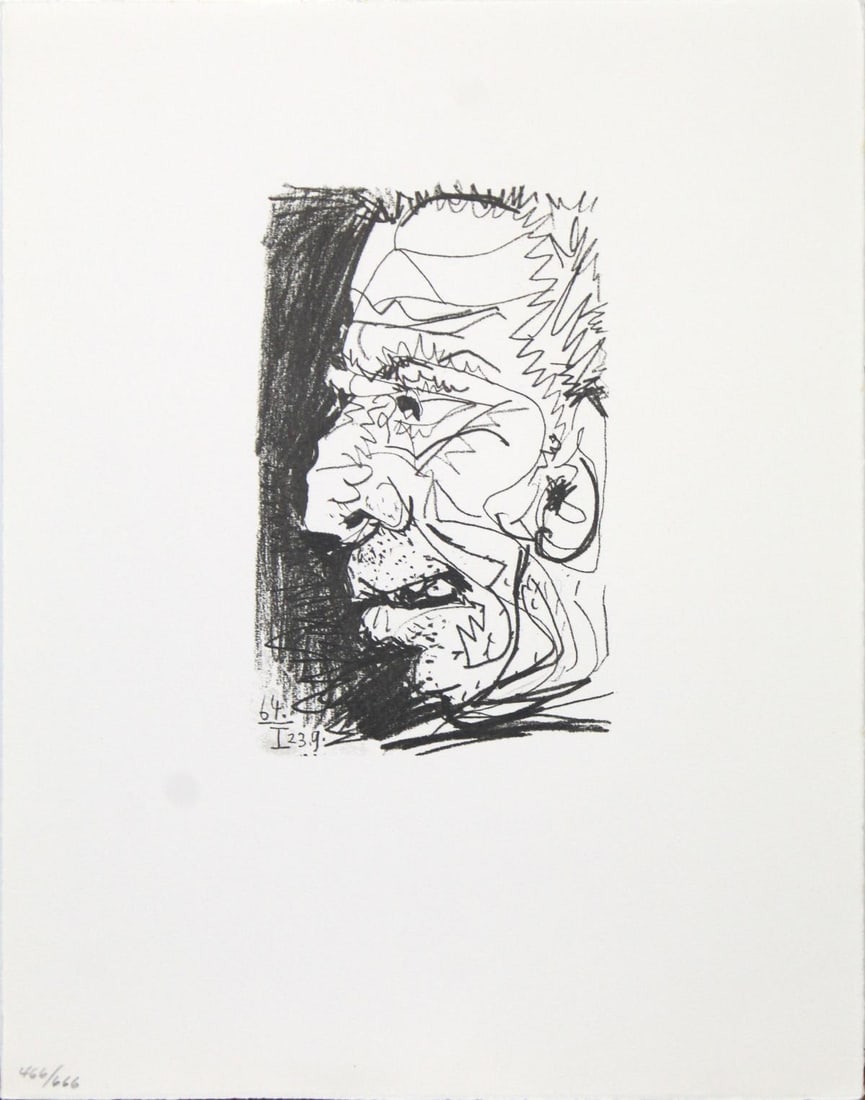 Pablo Picasso (After)- Untitled (23.9.64 I): Artist: Pablo Picasso (After) Title: Untitled (23.9.64 I) Year: 1970 Dimensions: 13in. by 10in. Edition: From the rare limited edition of 666 Publisher: Harry N
