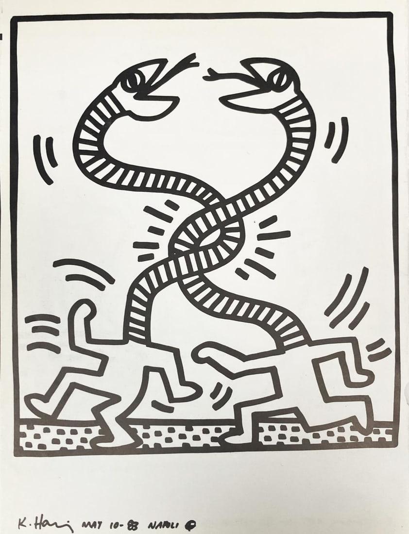 Keith Haring - Untitled XXVI: Artist: Keith Haring Title: Untitled XXVI Year: 1983 Dimensions: 12.5in. by 9.5in. Edition: From the rare limited edition Publisher: La Galerie de Poche