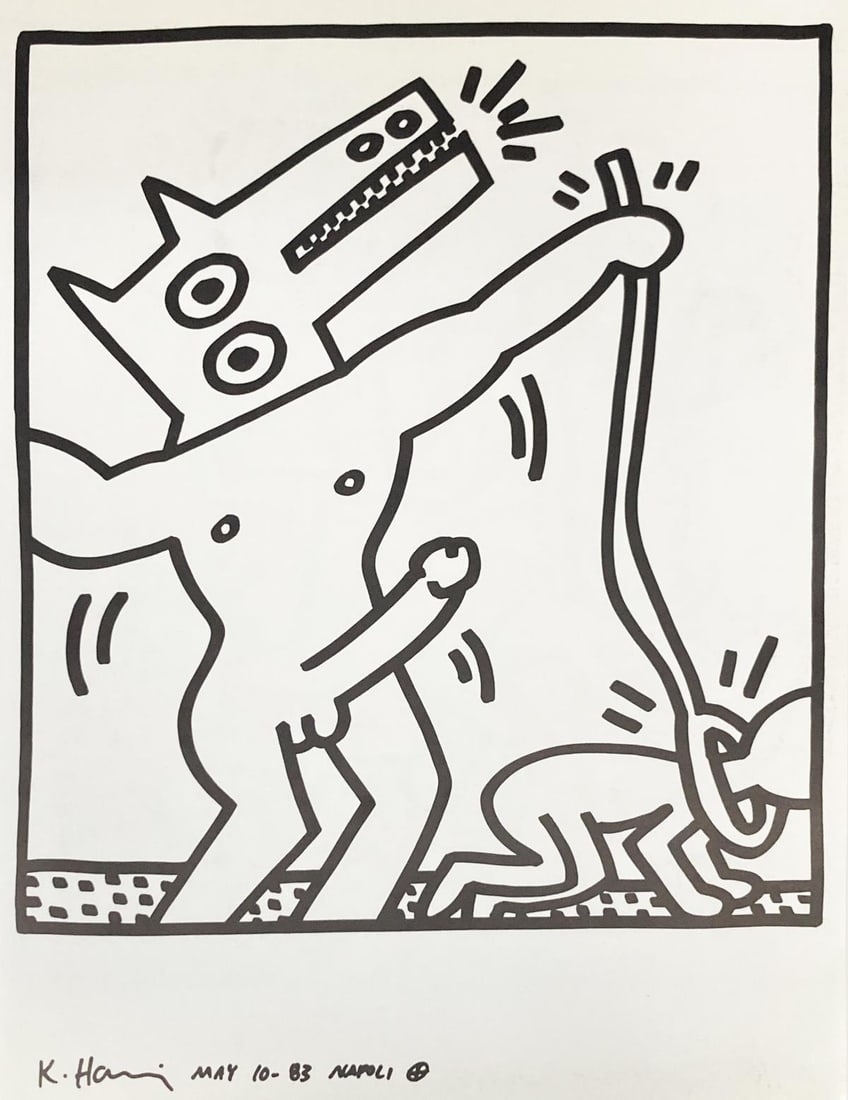 Keith Haring - Untitled XXV: Artist: Keith Haring Title: Untitled XXV Year: 1983 Dimensions: 12.5in. by 9.5in. Edition: From the rare limited edition Publisher: La Galerie de Poche