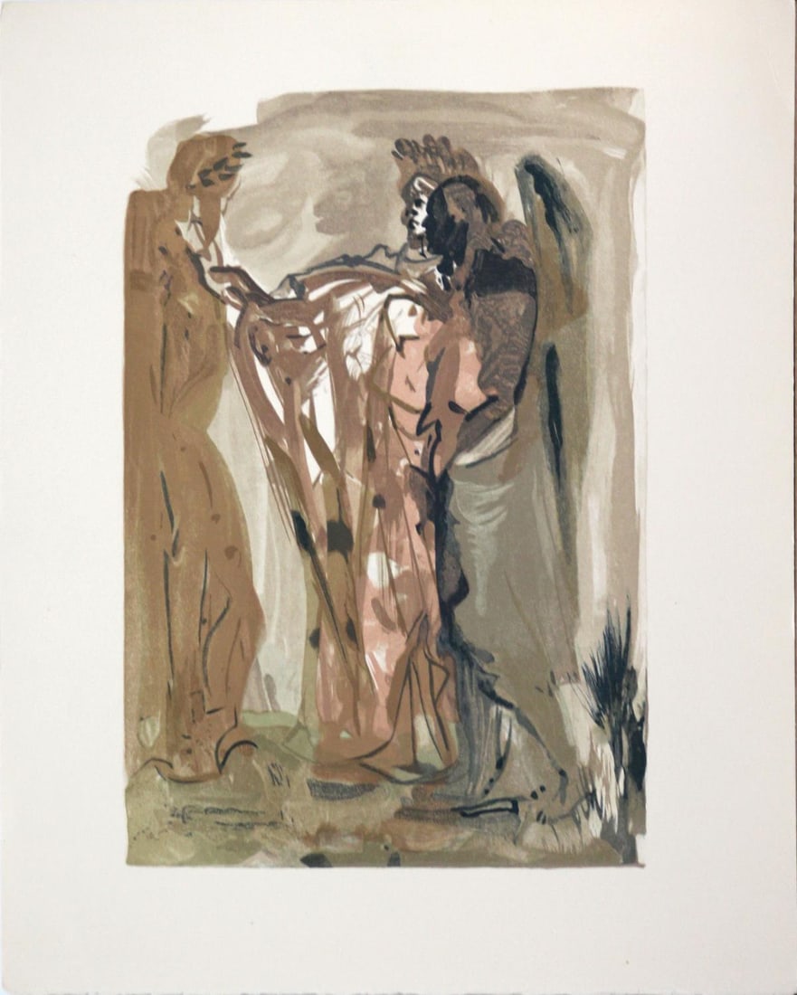 Salvador Dali - The Proud Ones: Artist: Salvador Dali Title: The Proud Ones Year: 1964 Dimensions: 13in. by 10in. Edition: One-of-a-kind work of art Publisher: Les Heures Claires Suite: The Divine Comedy Medium: Original