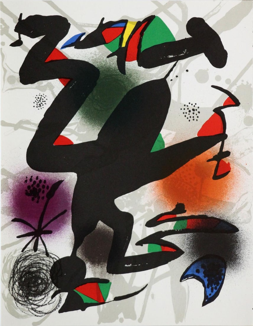 Joan Miro - Lithographie Originale IV: Artist: Joan Miro Title: Lithographie Originale IV Year: 1977 Dimensions: 13in. by 9.75in. Edition: From the rare limited edition Publisher: Poligrafa Barcelona Suite: Joan Miro LIthographe III
