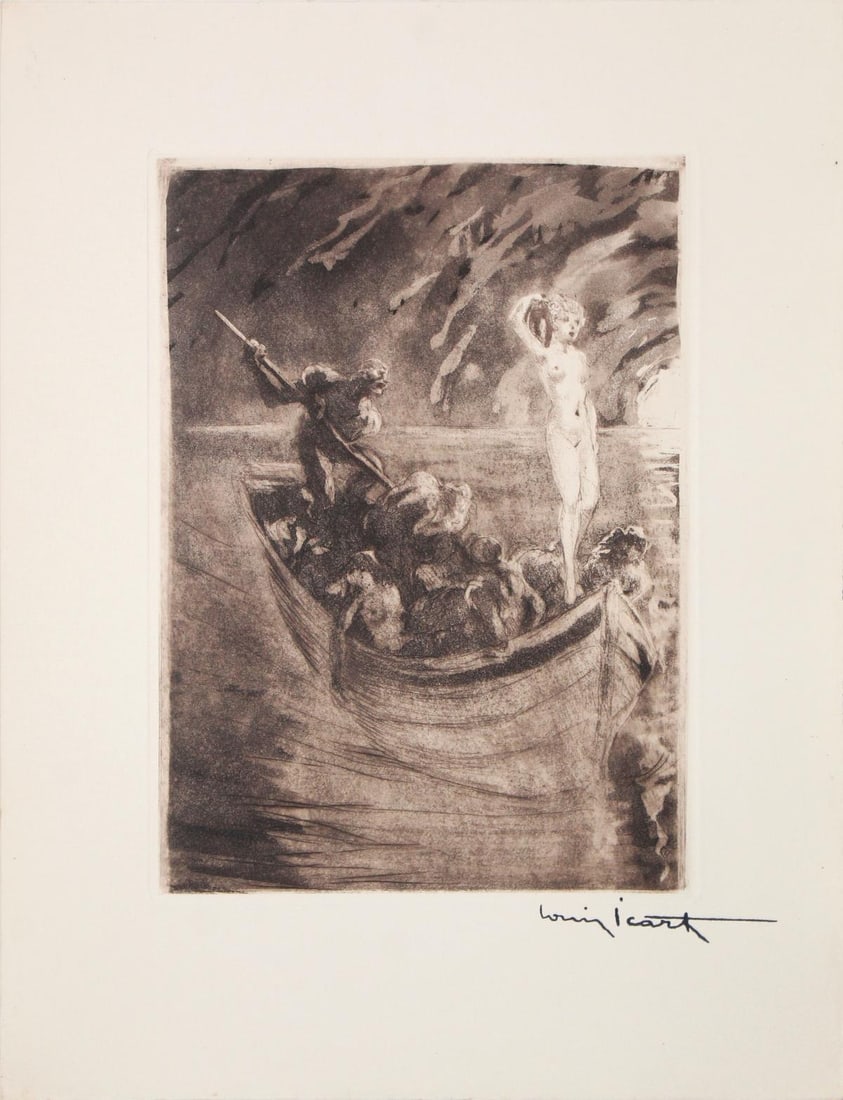 Louis Icart - Untitled from "Les Amours de Psyche de: Artist: Louis Icart Title: Untitled from "Les Amours de Psyche de Cupidon" Year: 1949 Dimensions: 12 1/2in. by 9 3/4in. Edition: From the rare limited edition of 50 Publisher: Editions de la Cite
