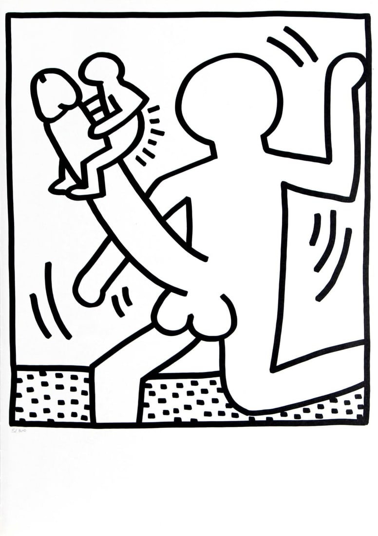 Keith Haring - Cock Buddy (from Lucio Amelio Suite): Artist: Keith Haring Title: Cock Buddy (from Lucio Amelio Suite) Year: 1983 Dimensions: 18.5in. by 13in. Edition: From the limited edition of 300 Publisher: Galerie Lucio Amelio Naples Suite: Lucio