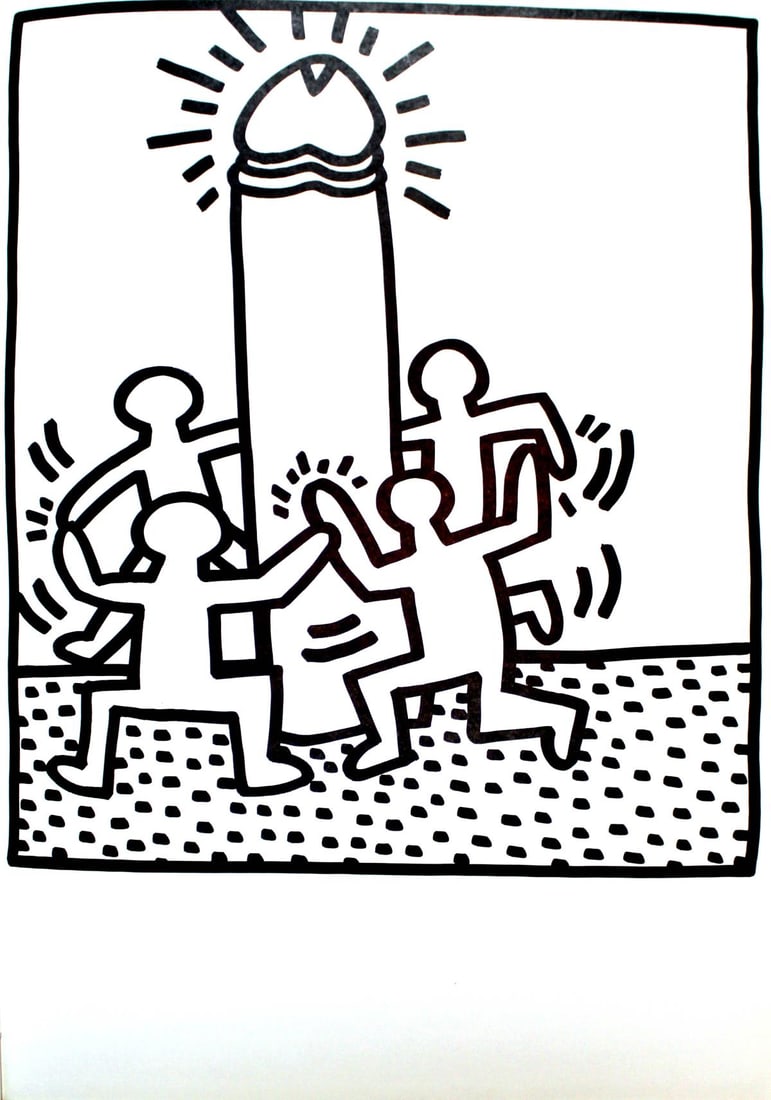 Keith Haring - Untitled Cock Dance (from Lucio Amelio: Artist: Keith Haring Title: Untitled Cock Dance (from Lucio Amelio Suite) Year: 1983 Dimensions: 18.5in. by 13in. Edition: From the rare limited edition of 300 Publisher: Galerie Lucio Amelio Naples
