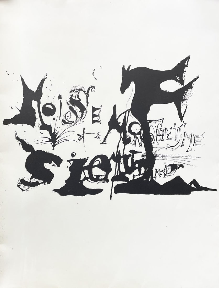 Salvador Dali (after) - Moses and Monotheism Cover sheet: Artist: Salvador Dali (after) Title: Moses and Monotheism Cover sheet Year: 1975 Dimensions: 20.25in. by 26in. Edition: From the Rare Limited Edition Publisher: Art et Valeur Suite: Moses and