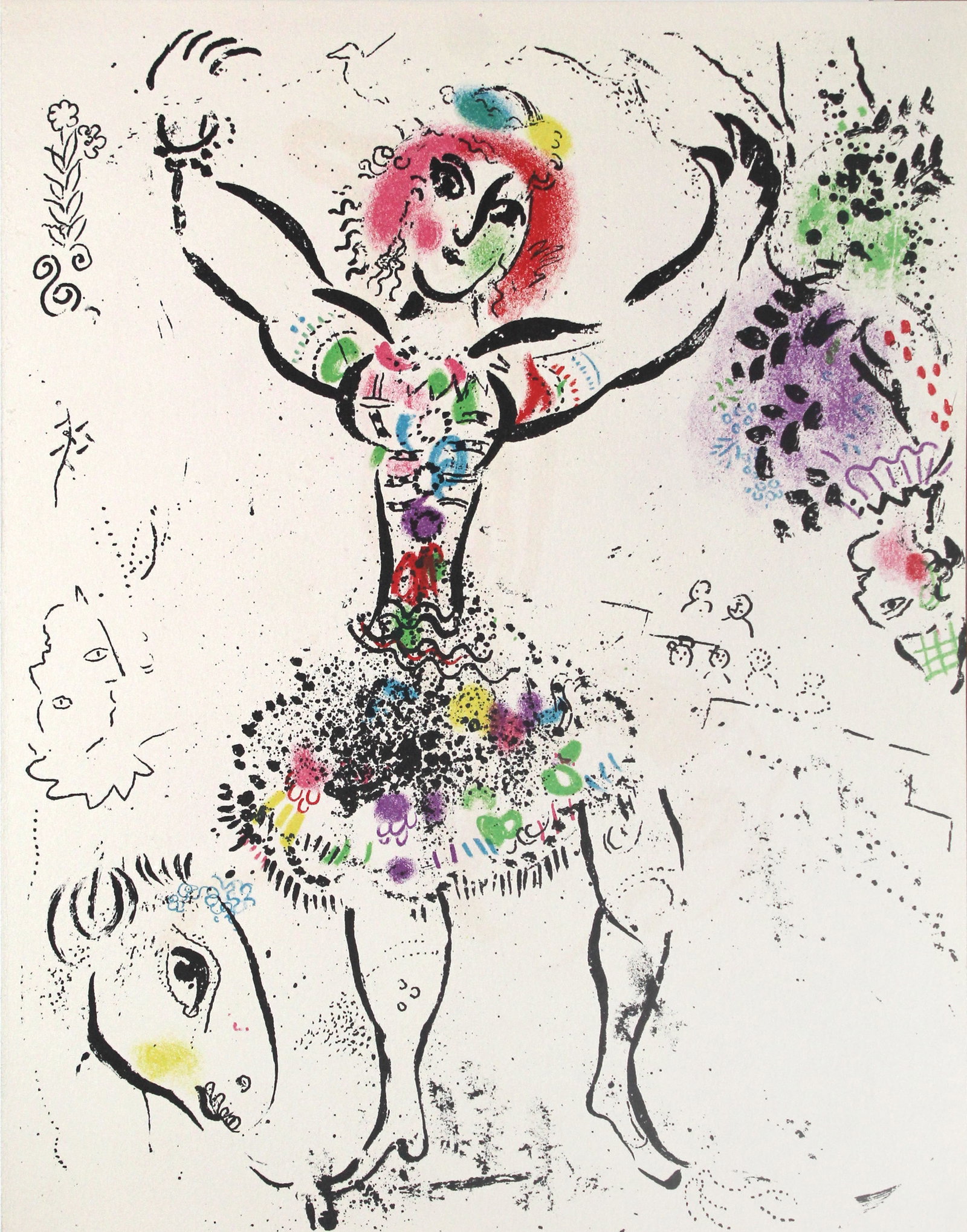 Marc Chagall - Female Juggler: Artist: Marc Chagall Title: Female Juggler Year: 1960 Dimensions: 12 1/2 x 9 1/2 in. Edition: 3 from the limited edition of 100 Publisher: Andre Sauret, Monte Carlo Suite: The Lithographs of Chagall,
