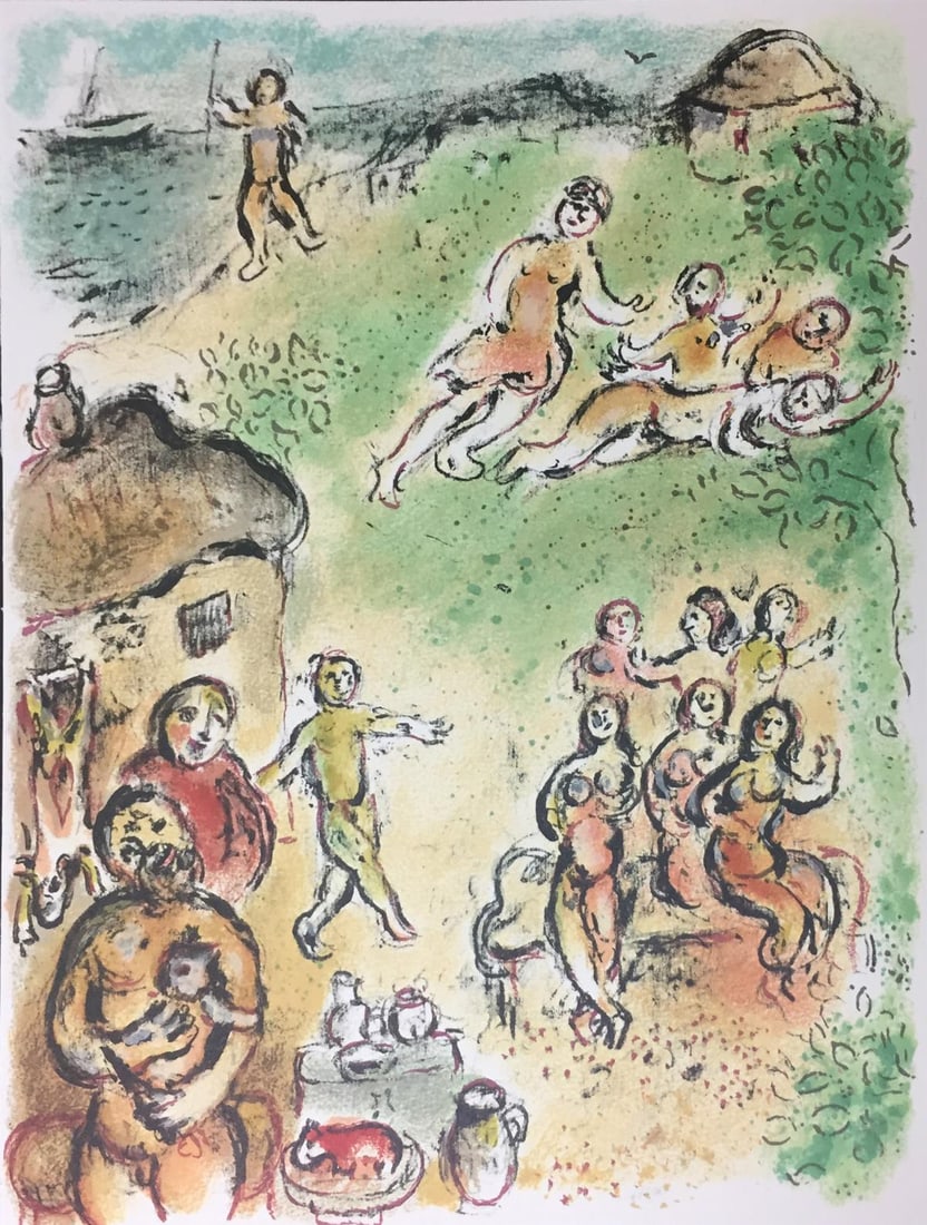 Marc Chagall - The Island of Aiolos (After): Artist: Marc Chagall Title: The Island of Aiolos Year: 1989 Dimensions: 11 5/8in. by 14 3/4in. Edition: From the Rare Limited Edition of 2500 Publisher: Daco-Ve