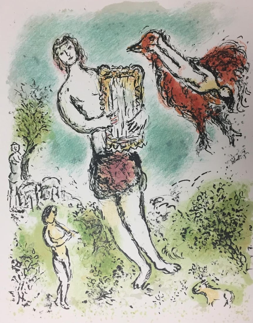 Marc Chagall - Theoklymenos (After): Artist: Marc Chagall Title: Theoklymenos Year: 1989 Dimensions: 11 5/8in. by 14 3/4in. Edition: From the Rare Limited Edition of 2500 Publisher: Daco-Verlag Gunter Blase Stuttgart Suite: Die Odyssee