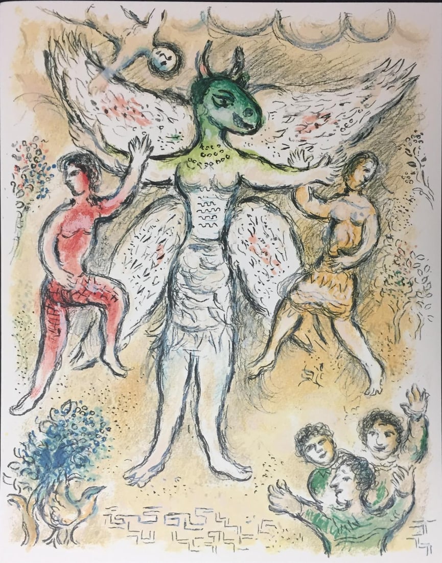 Marc Chagall - Eupeithes (After): Artist: Marc Chagall Title: Eupeithes Year: 1989 Dimensions: 11 5/8in. by 14 3/4in. Edition: From the Rare Limited Edition of 2500 Publisher: Daco-Verlag Gunter Blase Stuttgart Suite: Die Odyssee