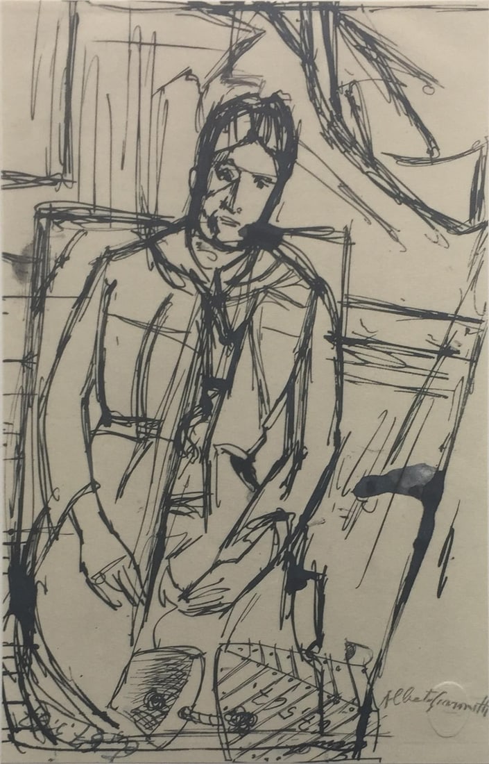 Alberto Giacometti - Copia dal "Ritratto di Madame: Artist: Alberto Giacometti Title: Copia dal "Ritratto di Madame Cezanne" di Cezanne Year: 1959 Dimensions: 17 3/4in. by 22in. Edition: From the rare limited edition of 1245 Publisher: Giulio Einaudi
