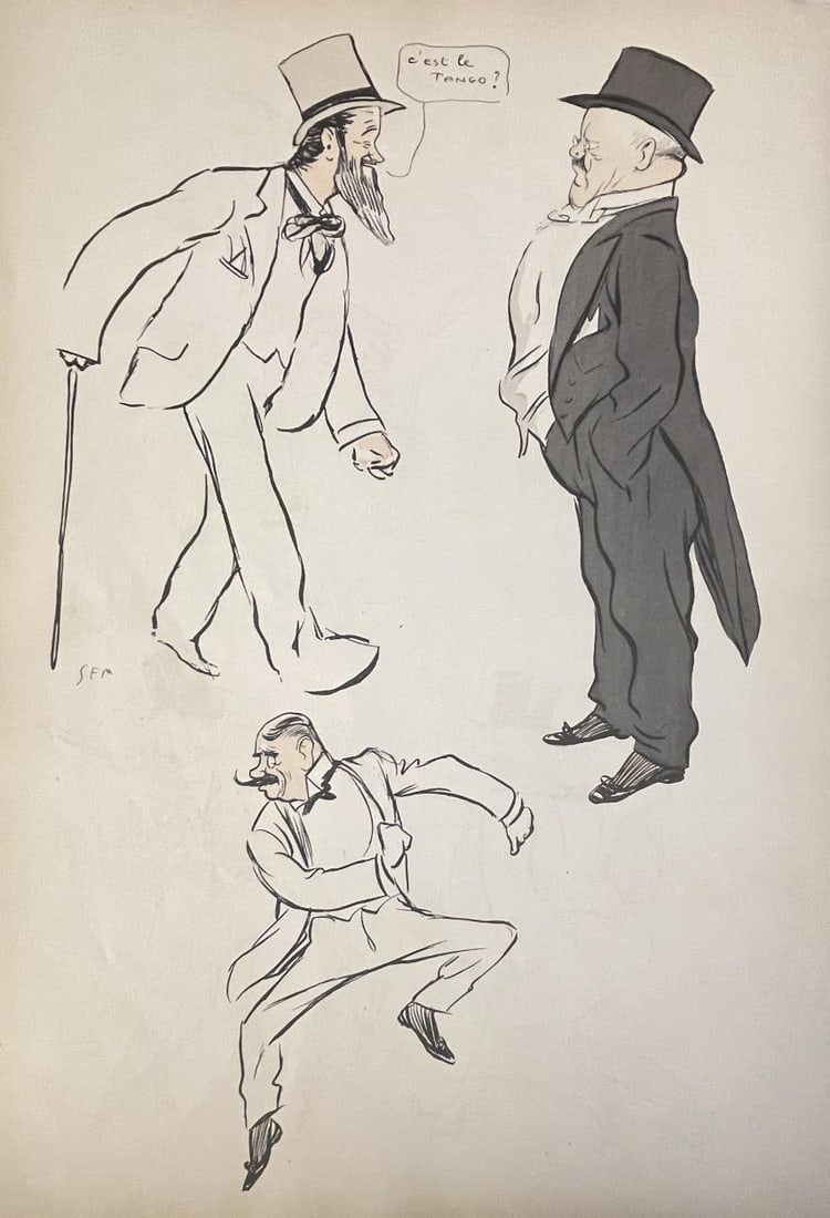 Sem (Georges Goursat) - Plate 27 From Tangoville: Artist: Sem (Georges Goursat) Title: Plate 27 From Tangoville Year: 1913 Dimensions: 12 3/4in. by 18in. Edition: From the rare limited edition Publisher: Fourbourg Saint Honore Paris Suite: