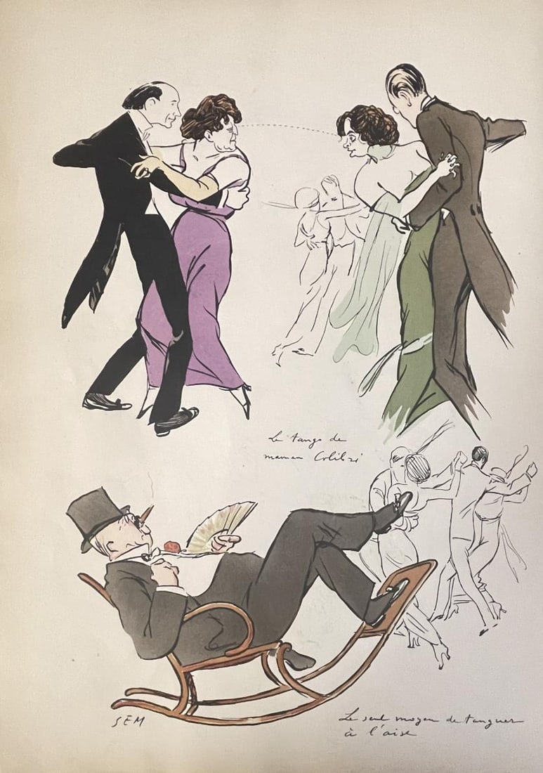 Sem (Georges Goursat) - Plate 29 From Tangoville: Artist: Sem (Georges Goursat) Title: Plate 29 From Tangoville Year: 1913 Dimensions: 12 3/4in. by 18in. Edition: From the rare limited edition Publisher: Fourbourg Saint Honore Paris Suite: