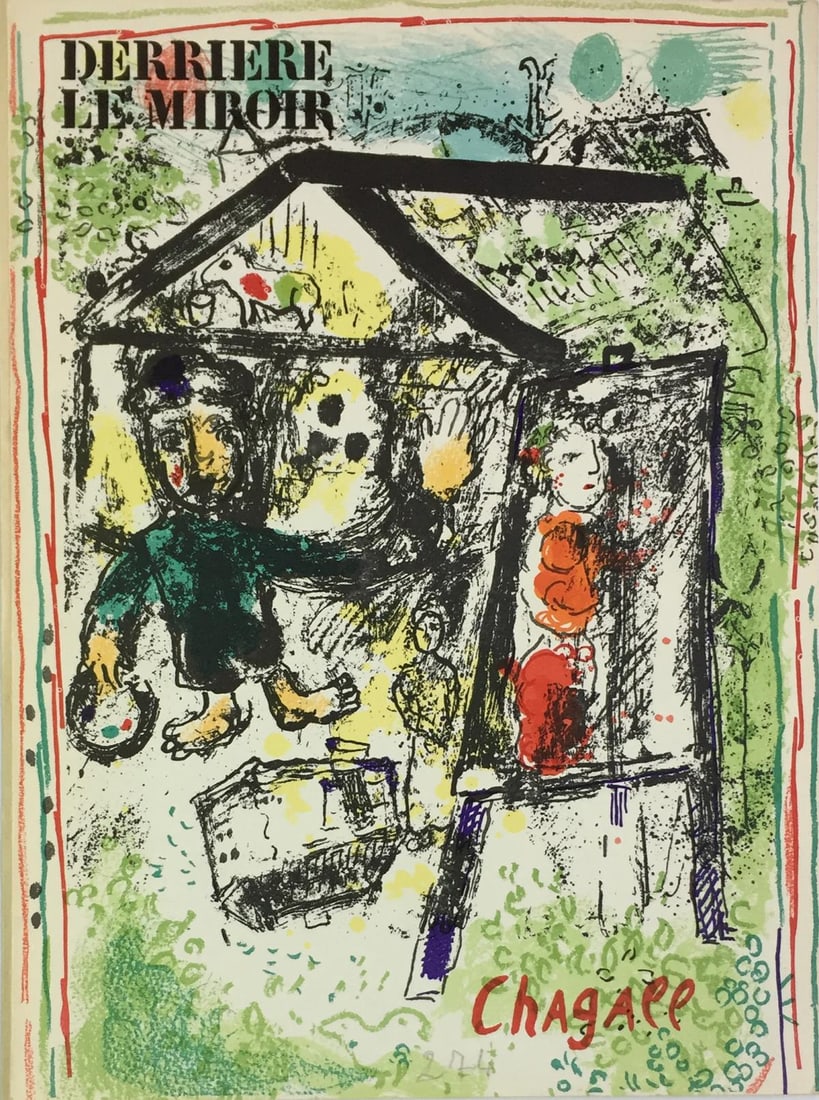 Marc Chagall - The Artist at the Village: Artist: Marc Chagall Title: The Artist at the Village Year: 1969 Dimensions: 11in. by 15in. Edition: From the Rare Limited Edition Publisher: Maeght Editions Suite: Derriere Le Miroir Medium: