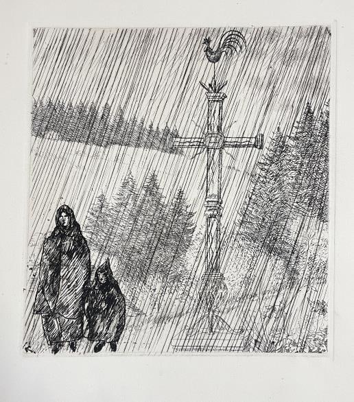 J.E. Labourer - Untitled: Artist: J.E. Labourer Title: Untitled Year: 1946 Dimensions: 13 1/2in. by 10 1/4in. Edition: From the rare limited edition Publisher: Le Gerbier Suite: Alterance Medium: Original Etching on BFK Rives