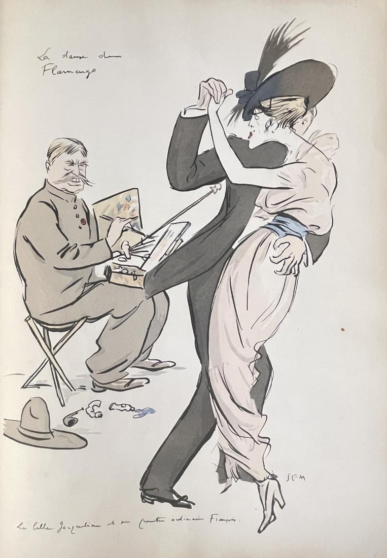 Sem (Georges Goursat) - Plate 32 From Tangoville: Artist: Sem (Georges Goursat) Title: Plate 32 From Tangoville Year: 1913 Dimensions: 12 3/4in. by 18in. Edition: From the rare limited edition Publisher: Fourbourg Saint Honore Paris Suite: