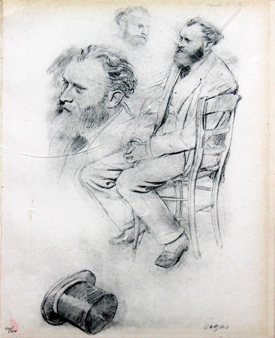 Edgar Degas (After) - Etudes Pour un Portrait de Manet (1 of 1)