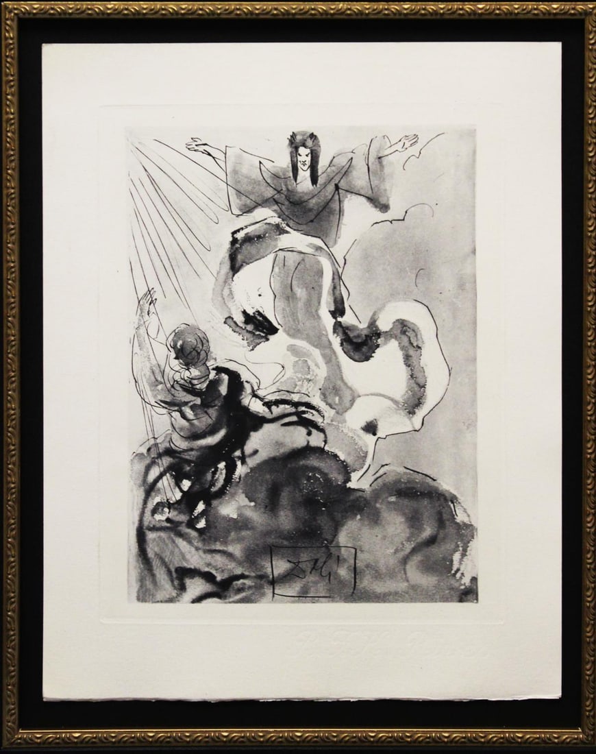 Salvador Dali - Piccarda Donati: Artist: Salvador Dali Title: Piccarda Donati Year: 1964 Dimensions: 10.25in. by 13in. Edition: From the rare limited edition of 165 in blue/gray Publisher: Les Heures Claires Paris Suite: The Divine
