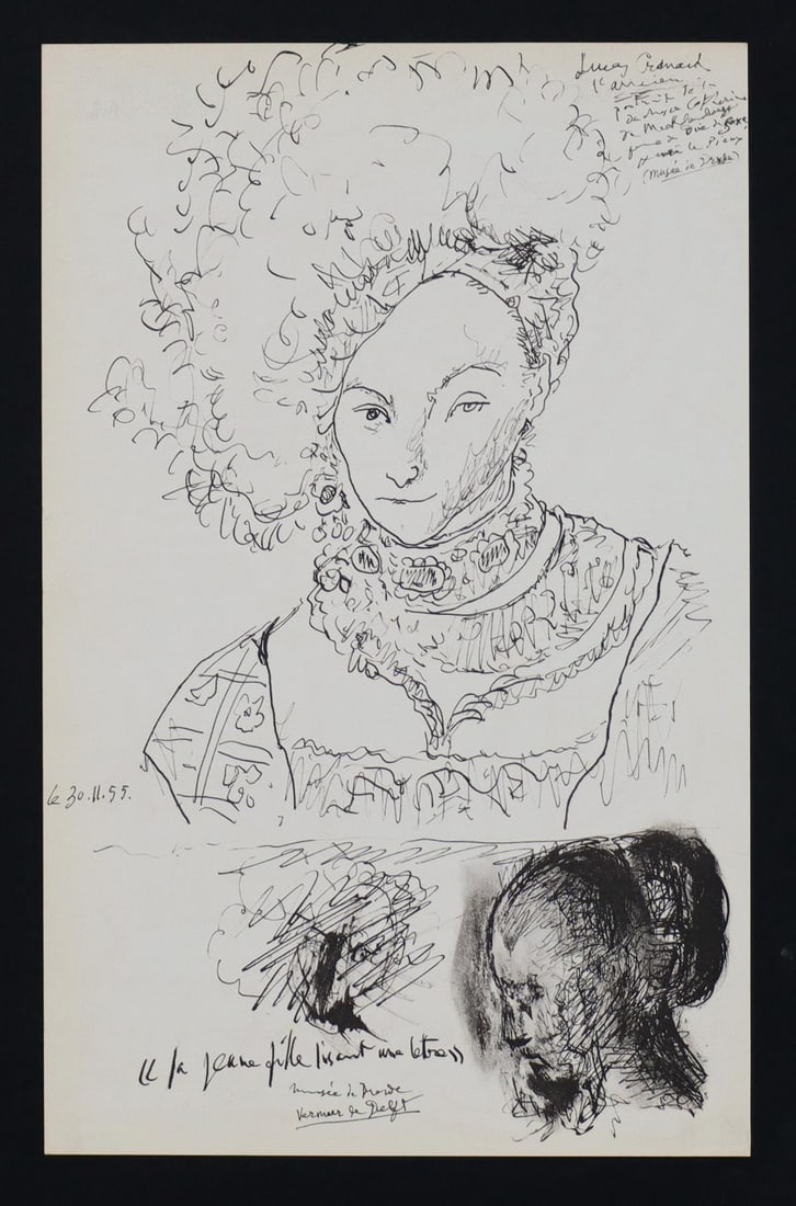 Pablo Picasso (After) - Portrait from sketchbook: Artist: Pablo Picasso (After) Title: Portrait from sketchbook Year: 1960 Dimensions: 18in. by 24in. Edition: From the limited edition of 1500 Publisher: Edition