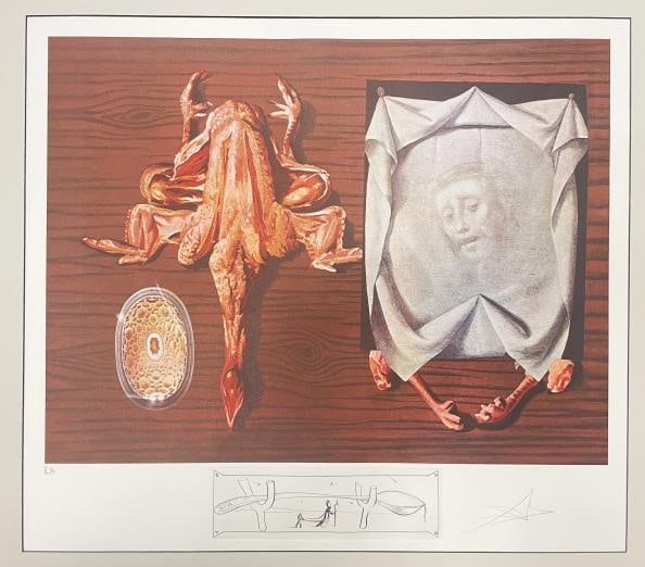 Salvador Dali - Sputniks Polished by Statistical Maggots EA: Artist: Salvador Dali Title: Sputniks Polished by Statistical Maggots EA Year: 1977 Dimensions: 22in. by 29.5in. Edition: From the Rare Limited EA Edition Suite: Les Diners de Gala Medium: Color