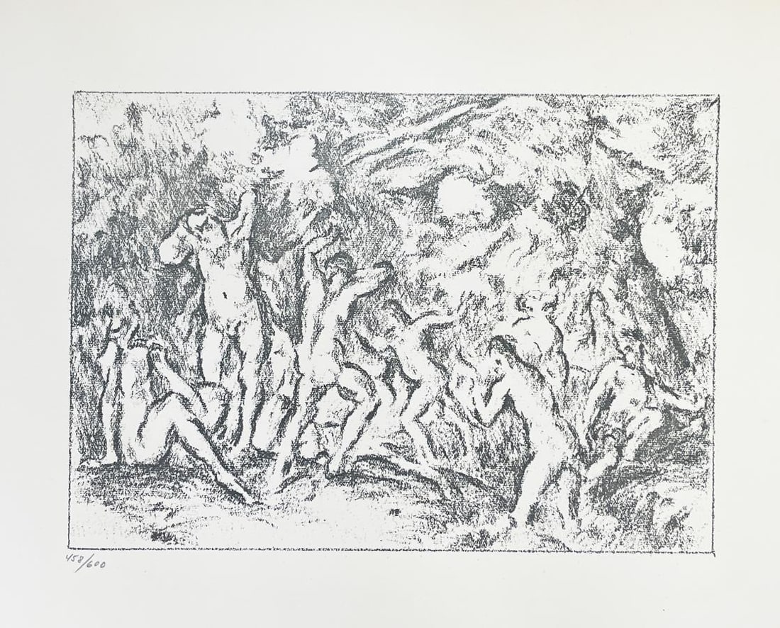 Ker Xavier Roussel - The Bathers: Artist: Ker Xavier Roussel Title: The Bathers Year: 1914 Dimensions: 10 7/8in. by 15in. Edition: From the rare limited edition of 600 Publisher: Berheim-Jeune Paris Suite: Cezanne Medium: Lithograph