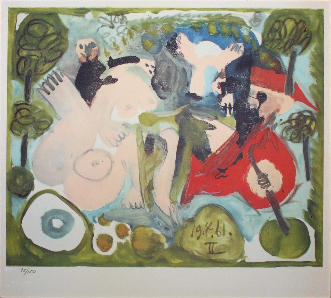 Pablo Picasso (After) - Untitled from "Les Dejeuneres": Artist: Pablo Picasso (After) Title: Untitled from "Les Dejeuneres" Year: 1962 Dimensions: 14 1/2in. by 10 1/4in. Edition: From the rare limited edition of 150 Publisher: Andre Sauret Paris Suite: