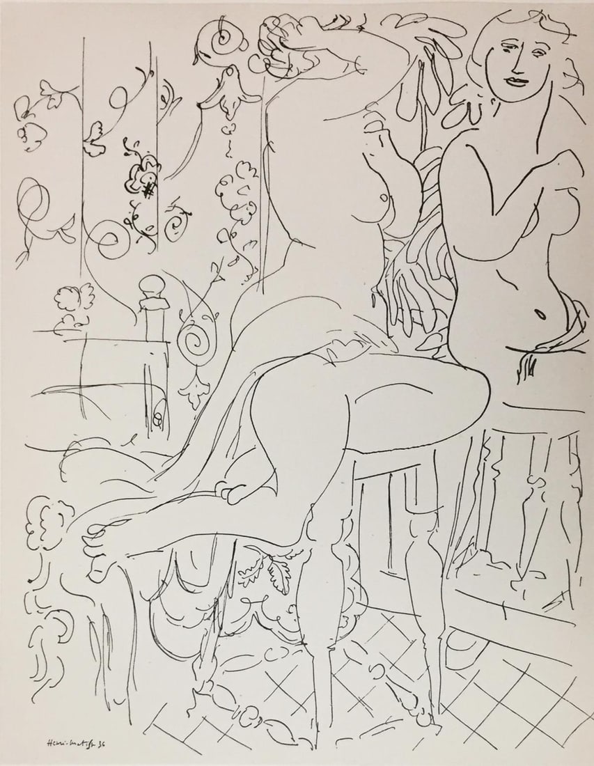 Henri Matisse (After) - Untitled from "Dessins De: Artist: Henri Matisse (After) Title: Untitled from "Dessins De Matisse" Year: 1936 Dimensions: 10in. by 8.25in. Edition: From the rare limited edition Publisher: