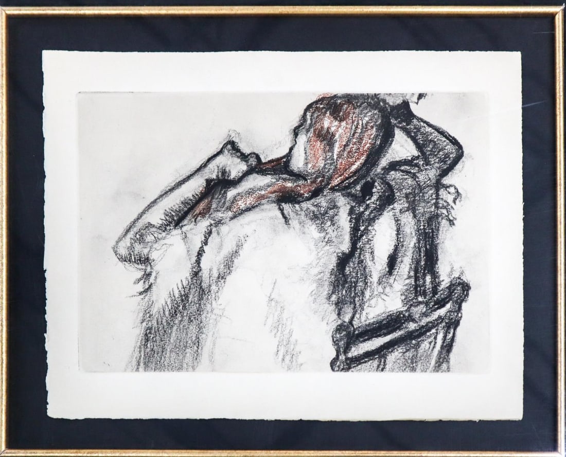 Edgar Degas - Seated Dancer with Red Hair: Artist: Edgar Degas Title: Seated Dancer with Red Hair Dimensions: 12.5in. by 10in. Edition: 133 out of 250 Publisher: Ambroise Vollard Editeur: Paris Suite: Danse Dessin Medium: Lithograph on Arches