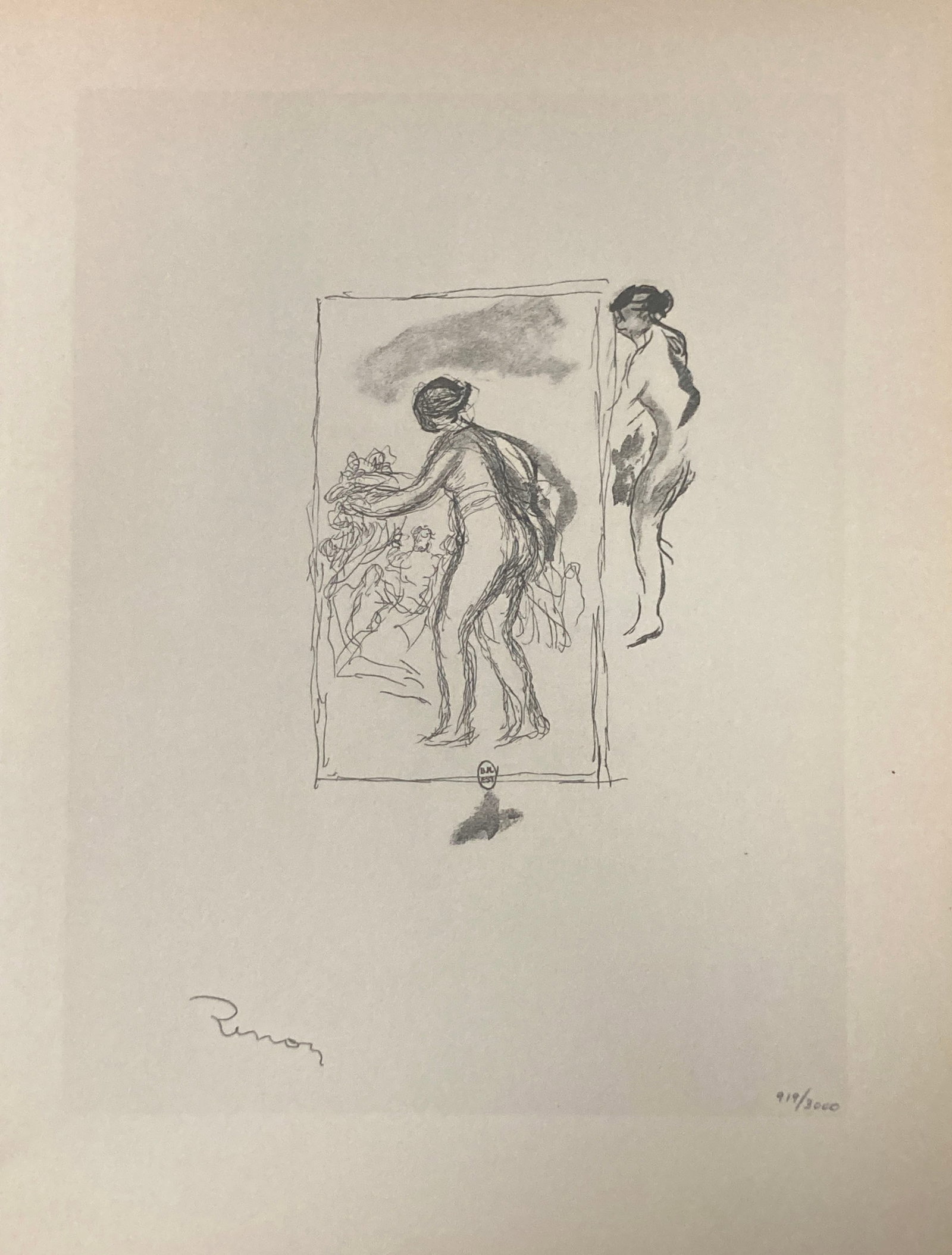 Pierre-Auguste Renoir (After) - Femme Au Cep De Vigne 5: Artist: Pierre-Auguste Renoir (After) Title: Femme Au Cep De Vigne 5 Dimensions: 13in. by 10in. Edition: From the rare limited edition of 3000 Publisher: Editions Du Livre Suite: Les Lithographies