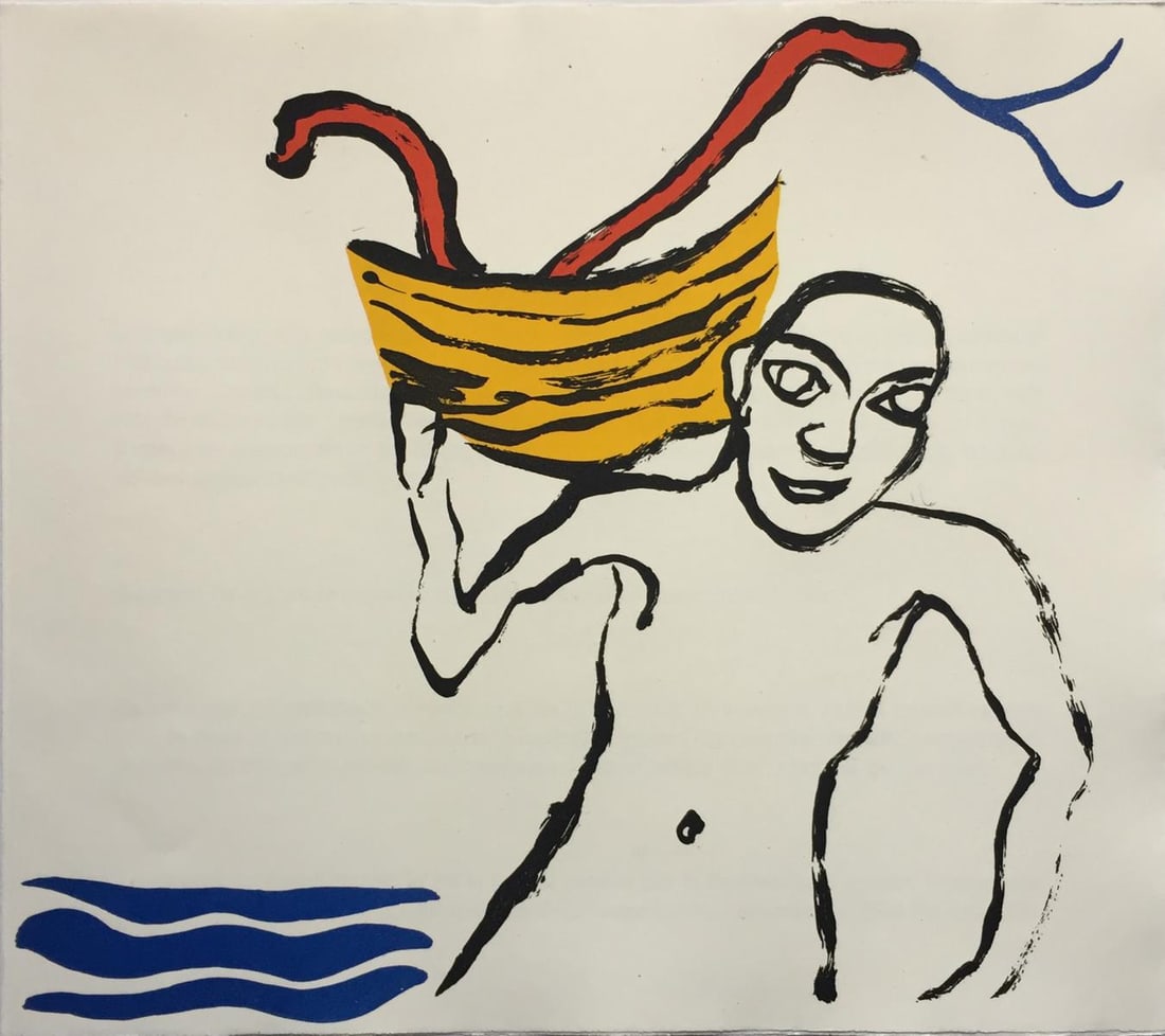 Alexander Calder - Untitled (Figure with Snake Nest): Artist: Alexander Calder Title: Untitled (Figure with Snake Nest) Year: 1976 Dimensions: 16 1/4in. by 17 3/4in. Edition: From the Rare Limited Edition of 200 Publisher: Maeght Suite: Le Sacrilege
