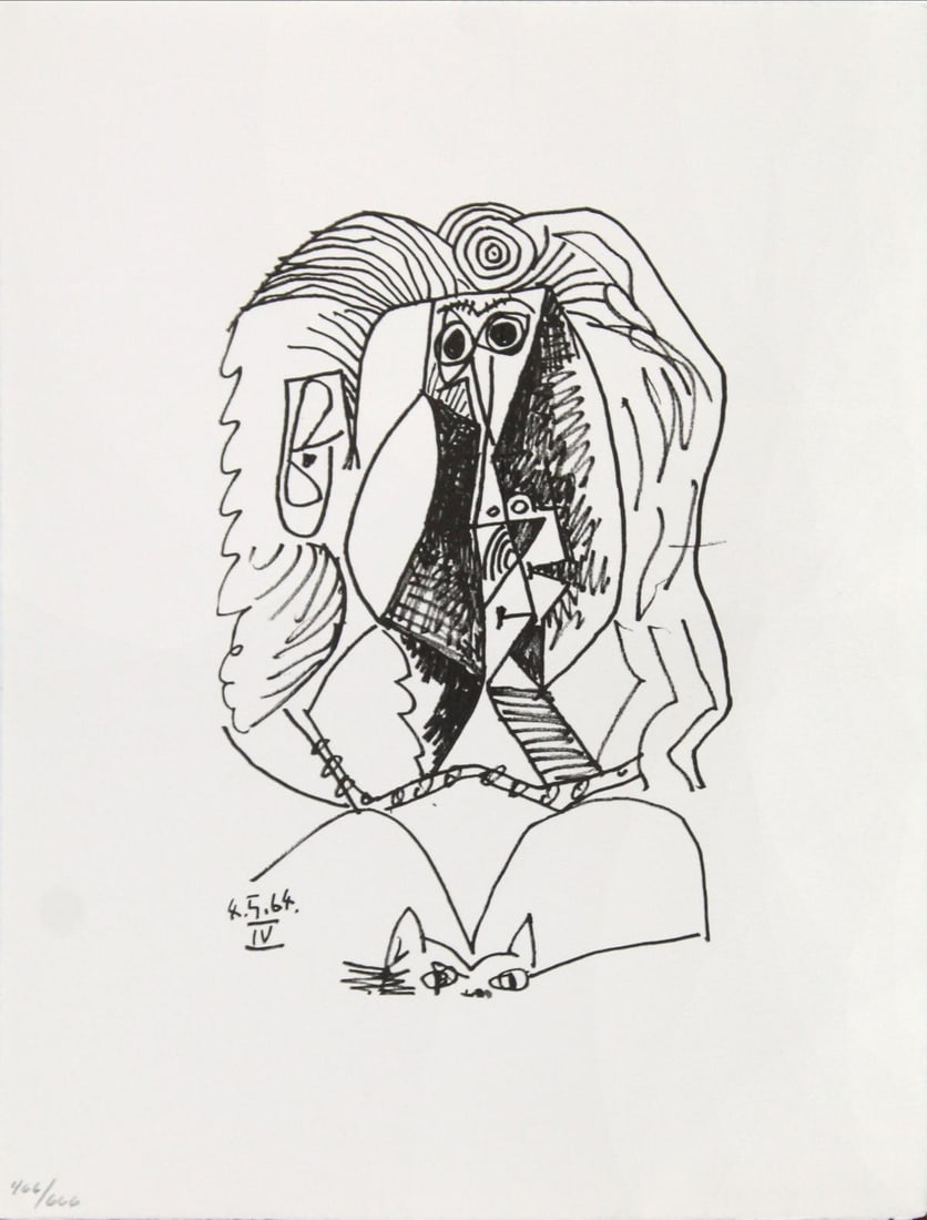Pablo Picasso (After) - Untitled (4.5.64 IV): Artist: Pablo Picasso (After) Title: Untitled (4.5.64 IV) Year: 1970 Dimensions: 13in. by 10in. Edition: From the rare limited edition of 666 Publisher: Harry N. Abrams Inc New York Suite: Le Gout du