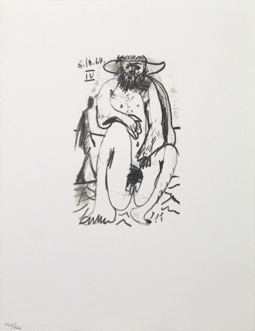 Pablo Picasso (After) - Untitled (6.10.64.IV): Artist: Pablo Picasso (After) Title: Untitled (6.10.64.IV) Year: 1970 Dimensions: 13in. by 10in. Edition: From the rare limited edition of 666 Publisher: Harry