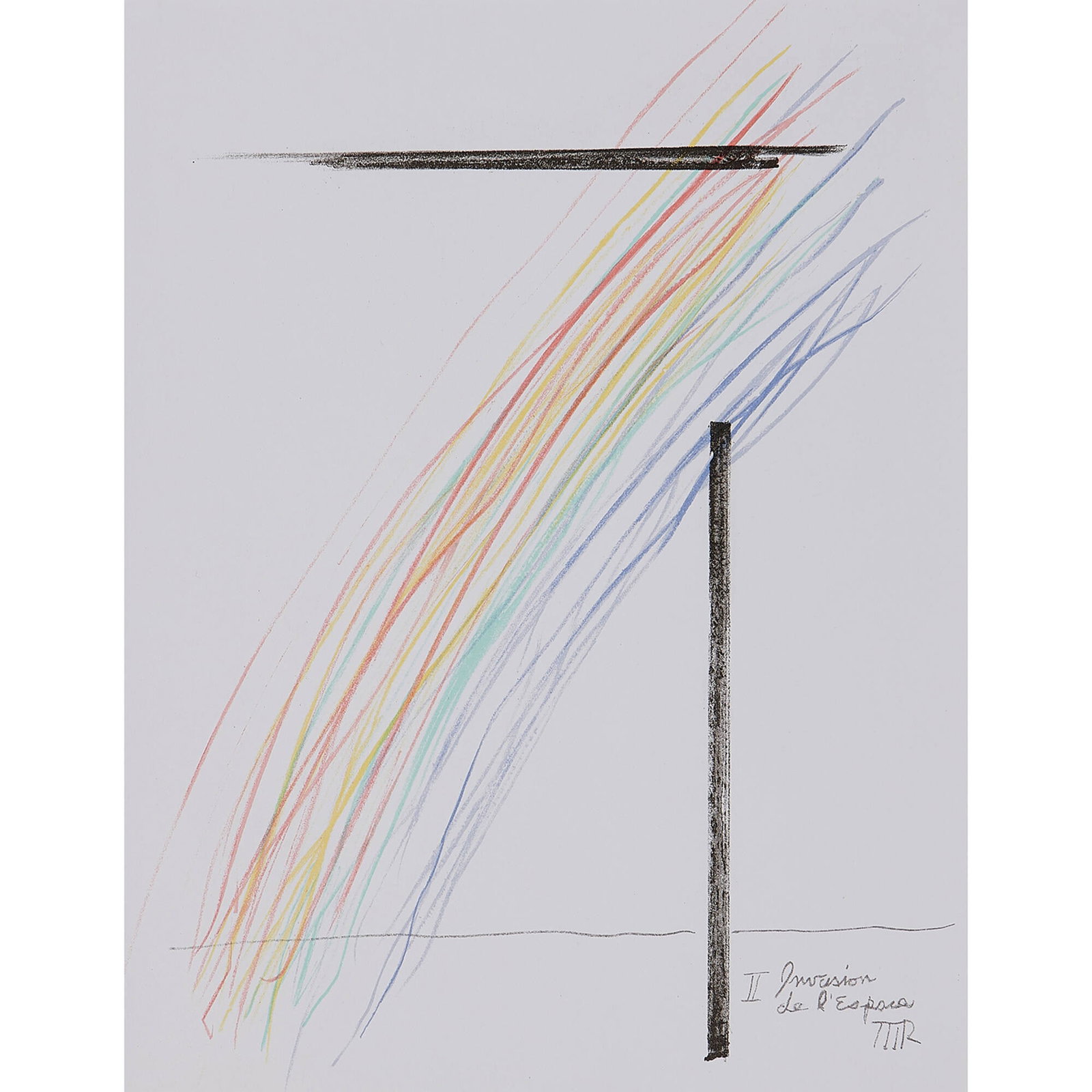 Man Ray - Invasion de I'espace: Artist: Man Ray Title: Invasion de I'espace Year: 1975 Dimensions: 12 2/5 x 9 2/5 in. Edition: From the limited edition Publisher: San Lazzaro, Paris Suite: Alphabet pour Adultes Medium: Original