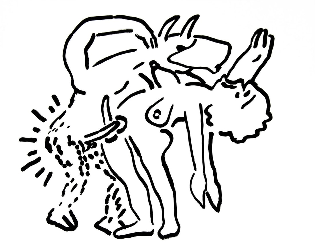Keith Haring - Fault Lines: Artist: Keith Haring Title: Fault Lines Year: 1986 Dimensions: 8.7in. by 11.2in. Edition: From the rare limited edition of 200 Publisher: Edition Schellmann & Kluser Munich Suite: Fault Lines Medium: