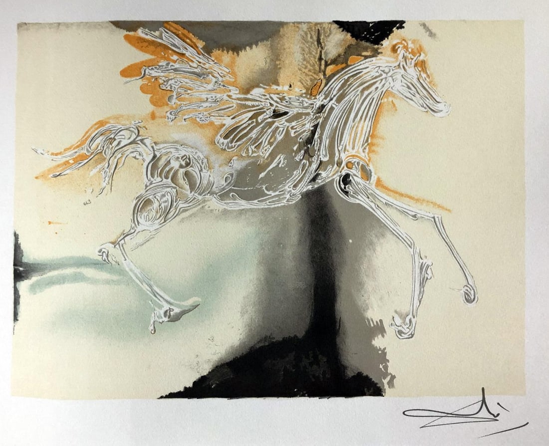 Salvador Dali (After) - Pegasus: Artist: Salvador Dali (After) Title: Pegasus Year: 1983 Dimensions: 22in. by 14.25in. Edition: HC from the rare limited edition Publisher: Armand & Georges Israel Paris Suite: Les Chevaux de Dali