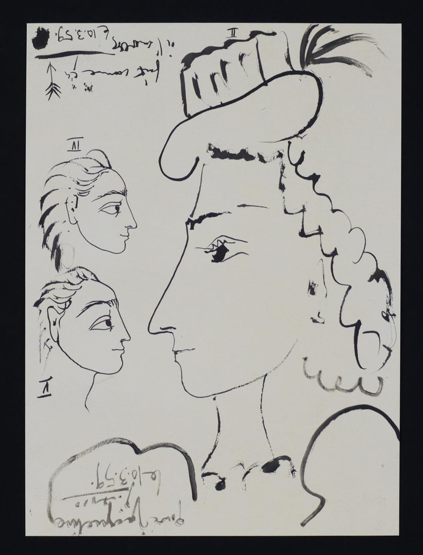 Pablo Picasso (After) - Untitled (10.3.59): Artist: Pablo Picasso (After) Title: Untitled (10.3.59) Year: 1961 Dimensions: 10.5in. by 14.5in. Edition: From the rare limited edition Suite: Toros y Toreros<