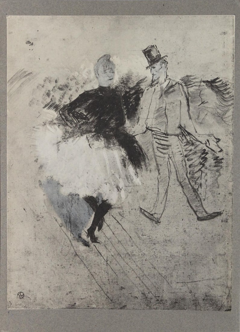Henri Toulouse-Lautrec (After) - Au Moulin De La: Artist: Henri Toulouse-Lautrec (After) Title: Au Moulin De La Galette Year: 1930 Dimensions: 15 1/4in. by 11 3/4in. Edition: V from the rare limited edition of X Publisher: Chez Hellee et Sergent