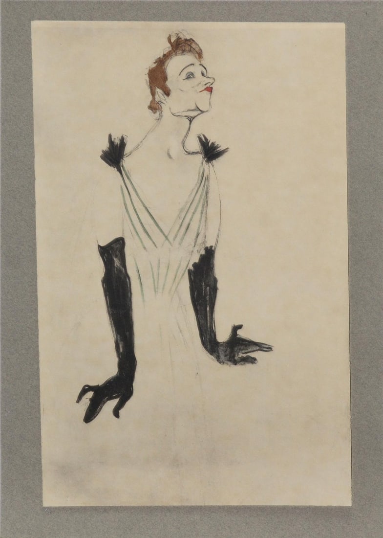 Henri Toulouse-Lautrec (After) - Yvette Guilbert: Artist: Henri Toulouse-Lautrec (After) Title: Yvette Guilbert Year: 1930 Dimensions: 15 1/4in. by 10in. Edition: V from the rare limited edition of X Publisher: Chez Hellee et Sergent Paris Suite: