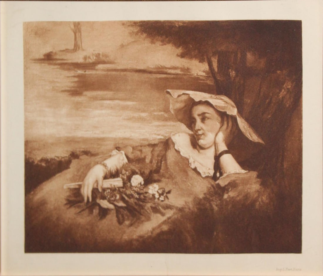 Gustave Courbet - Ende Pour une des Demoiselles des: Artist: Gustave Courbet Title: Ende Pour une des Demoiselles des Bords de la Seine Year: 1918 Dimensions: 22in. by 26in. Edition: From the rare limited edition of 100 Publisher: Bernheim-Jeune