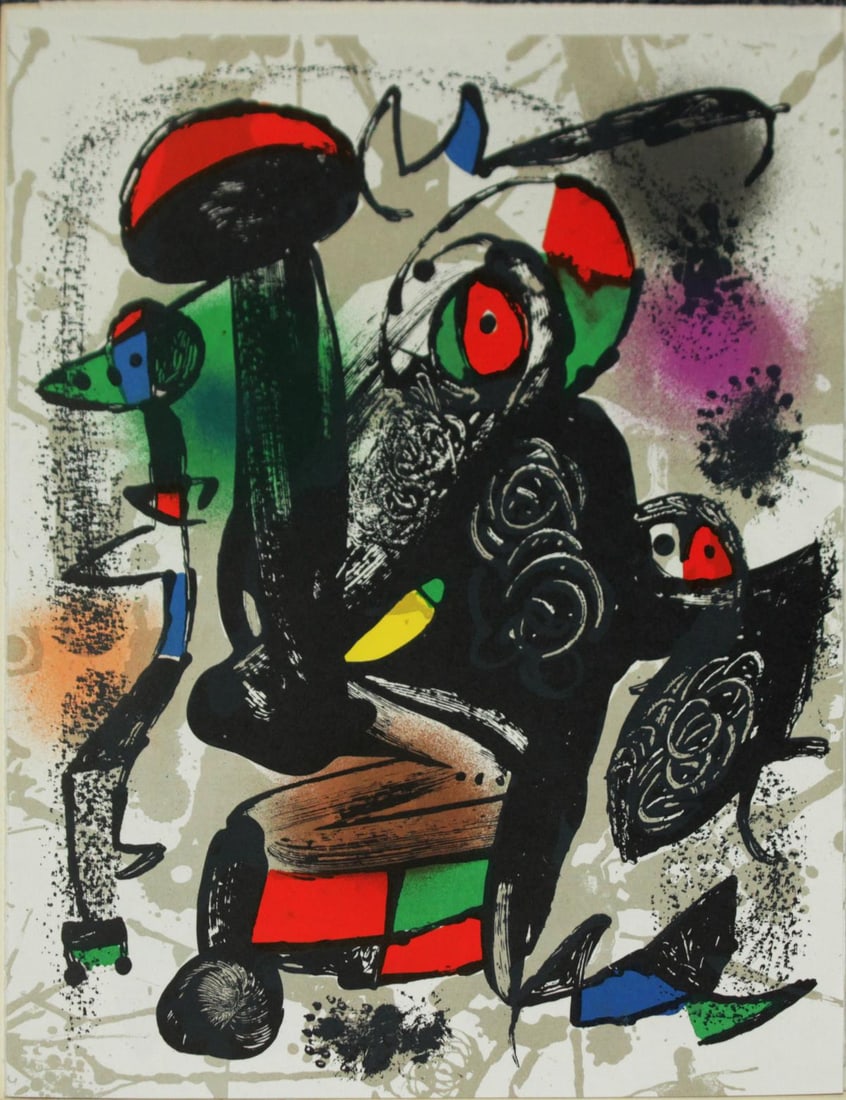 Joan Miro - Untitled: Artist: Joan Miro Title: Untitled Year: 1981 Dimensions: 10in. by 13in. Edition: From the rare limited edition Suite: Joan Miro Lithographe IV Medium: Origina color lithograph on paper Condition: