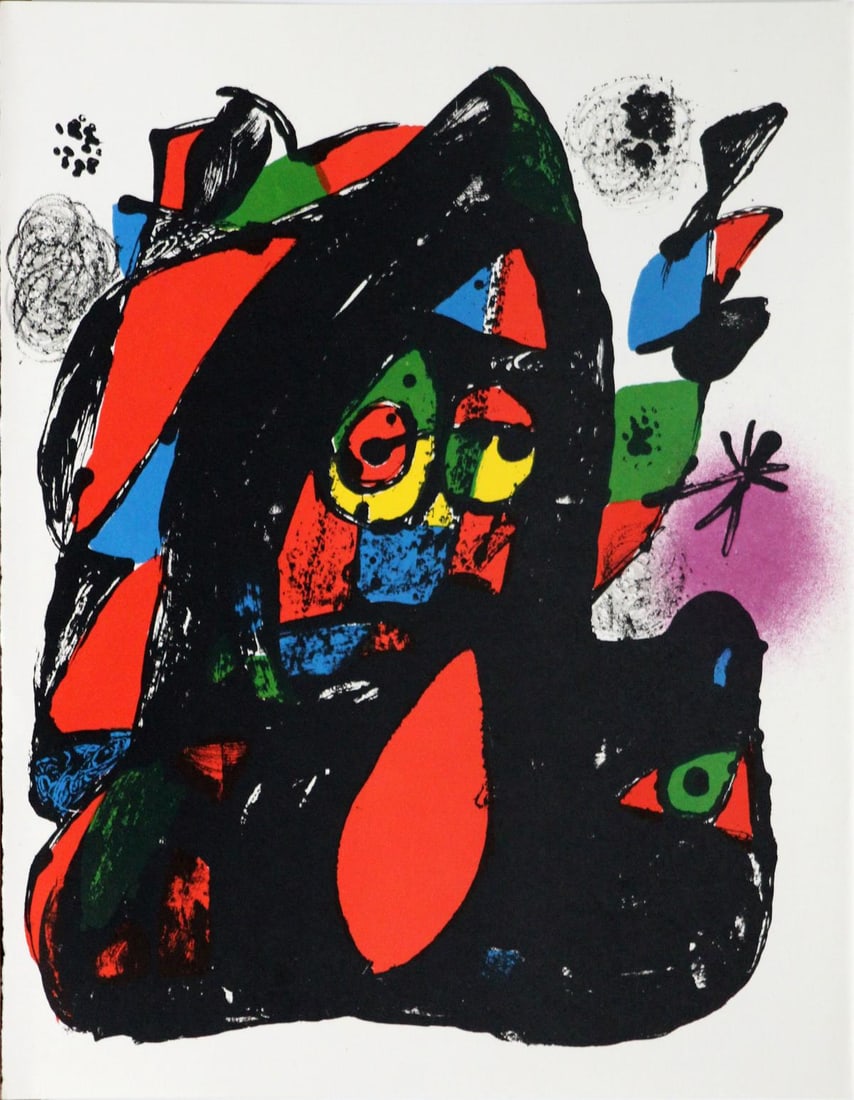 Joan Miro - Lithographie Originale IV Cover: Artist: Joan Miro Title: Lithographie Originale IV Cover Year: 1981 Dimensions: 12 7/8in. by 11 3/4in. Edition: From the rare limited edition Publisher: Maeght Paris Suite: Joan Miro LIthographe IV